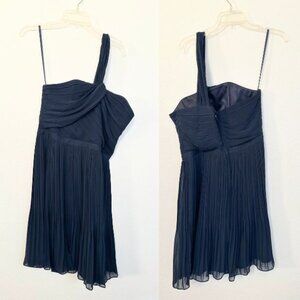 Club Monaco Womens Adelphie Dress One Shoulder Silk Navy Knee Length Size 12 NEW